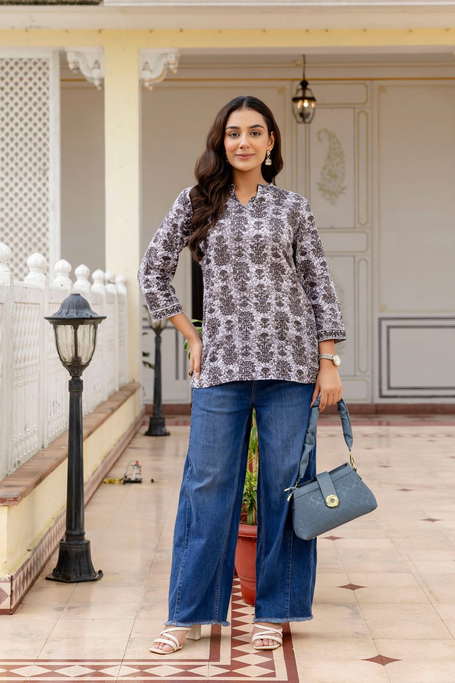 Mistveil Printed Cotton Top — image 8