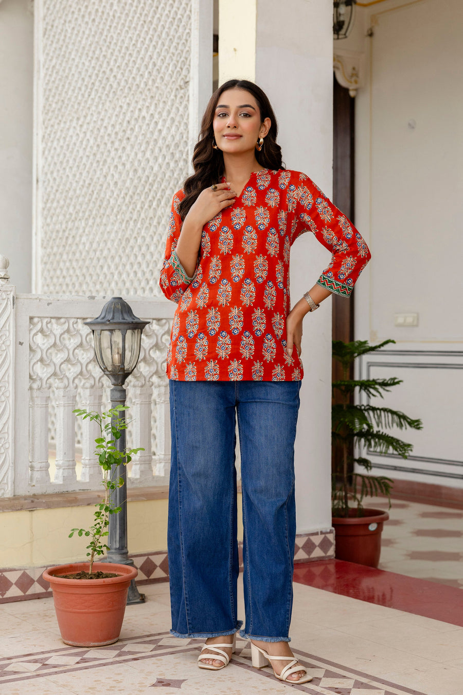 Roselure Printed Cotton Top — image 3