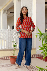 Roselure Printed Cotton Top - Me&My