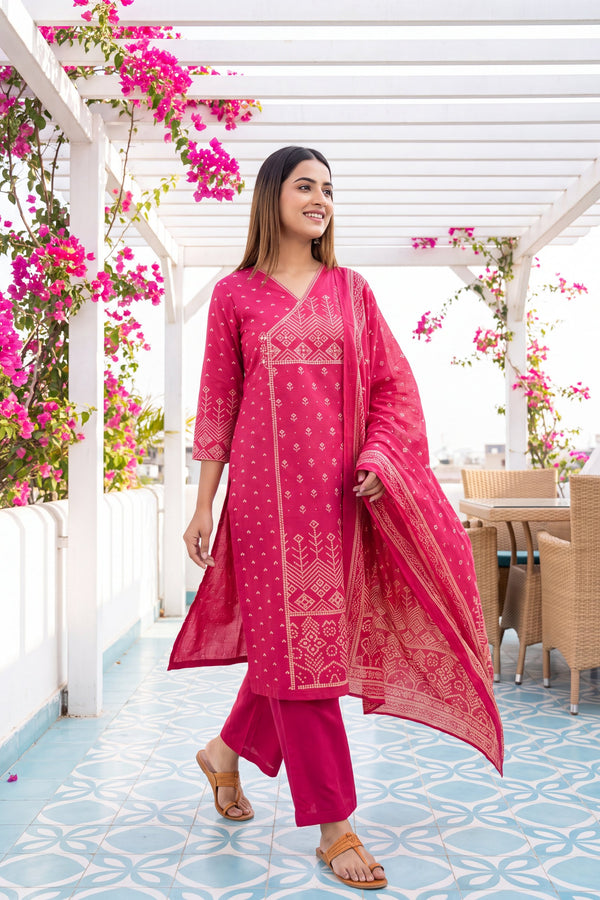 Petal Haven Cotton Dupatta Set