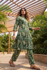 Wild Streak Forest Green Animal Cotton Co-ord Set | Me&My
