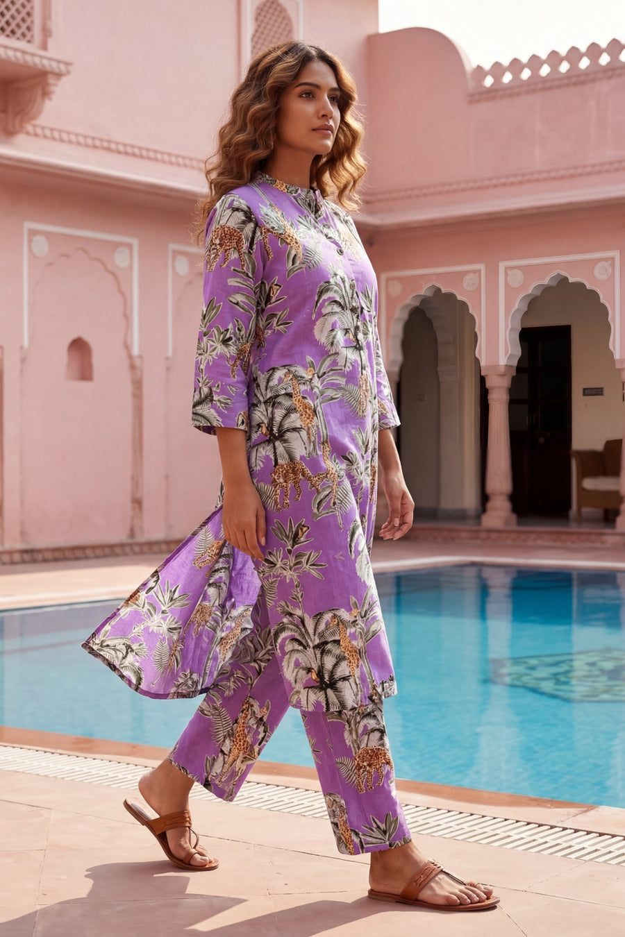 Jungle Paradise Purple Cotton Co-ord Set — image 5
