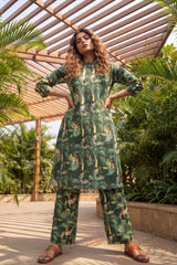 Wild Streak Forest Green Animal Cotton Co-ord Set | Me&My