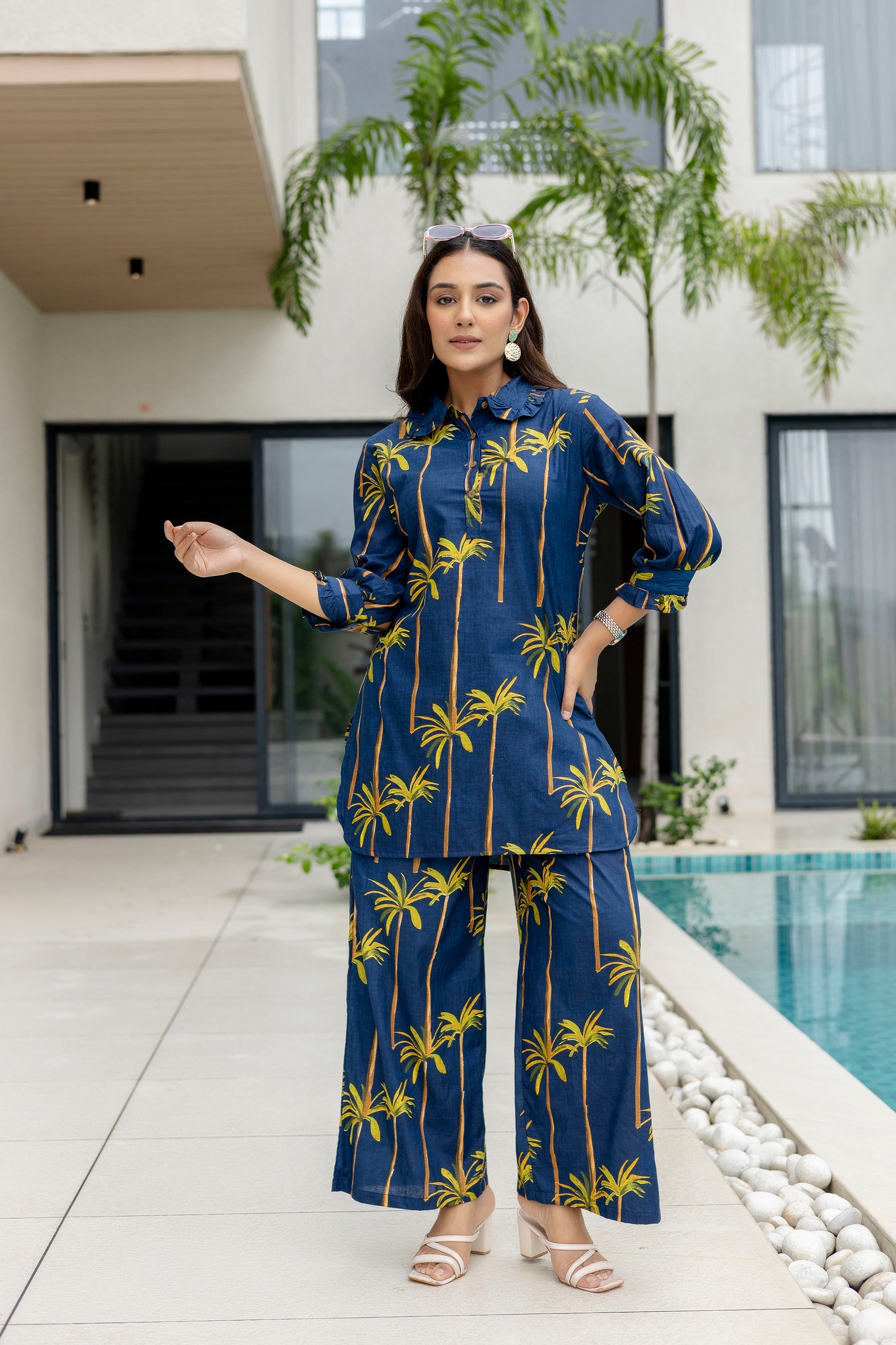 Bloomrift Blue Cotton Co-ord Set Me&My