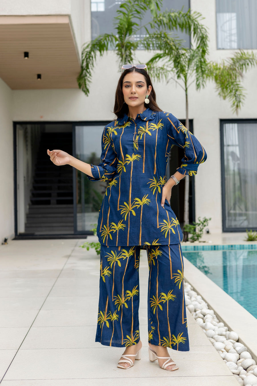 Bloomrift Blue Cotton Co-ord Set — image 10