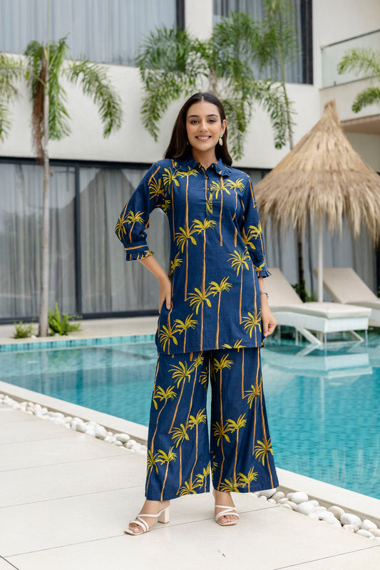 Bloomrift Blue Cotton Co-ord Set - Me&My