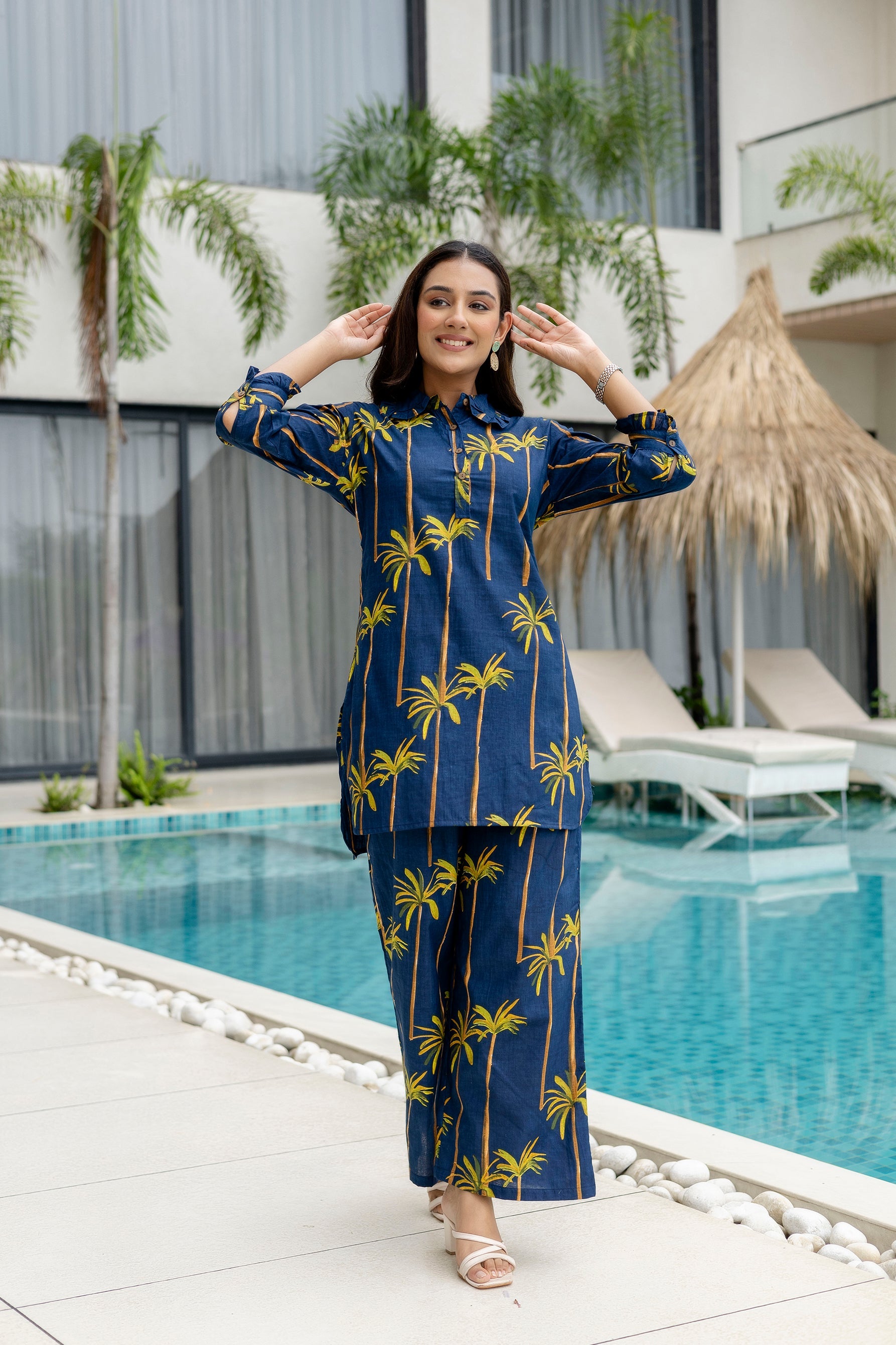 Bloomrift Blue Cotton Co-ord Set Me&My