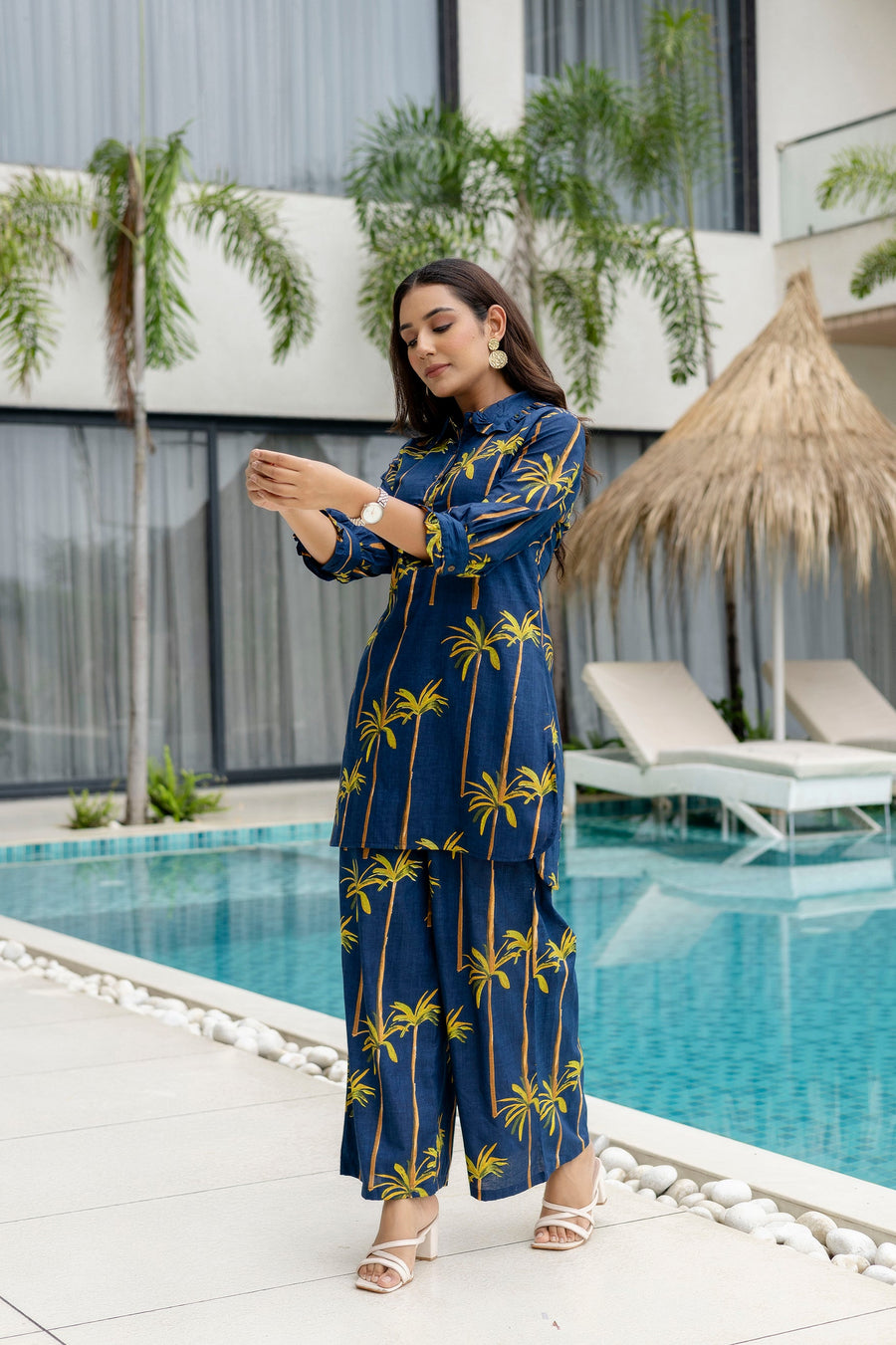 Bloomrift Blue Cotton Co-ord Set — image 11