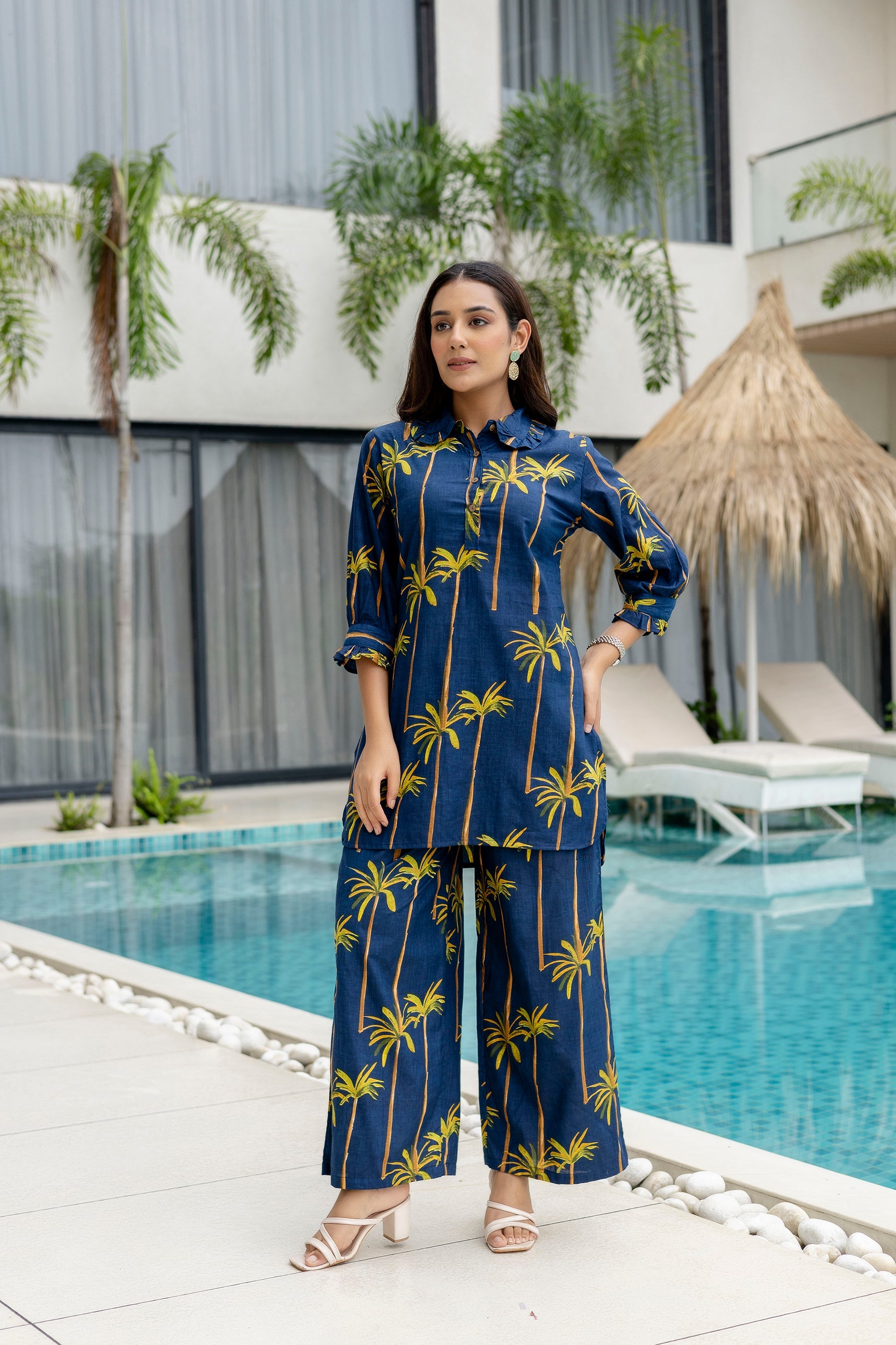 Bloomrift Blue Cotton Co-ord Set Me&My