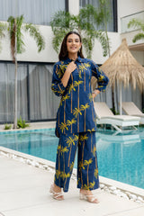 Bloomrift Blue Cotton Co-ord Set - Me&My