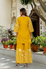 Buttergleam Yellow Botanical Cotton Flex Co-ord Set - Me&My