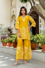 Buttergleam Yellow Botanical Cotton Flex Co-ord Set - Me&My