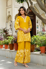 Buttergleam Yellow Botanical Cotton Flex Co-ord Set - Me&My