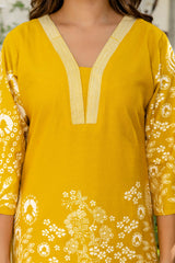 Buttergleam Yellow Botanical Cotton Flex Co-ord Set - Me&My