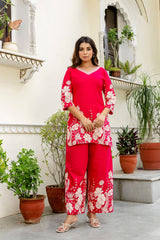 Petalrush Pink Floral Cotton Flex Co-ord Set from Me&My