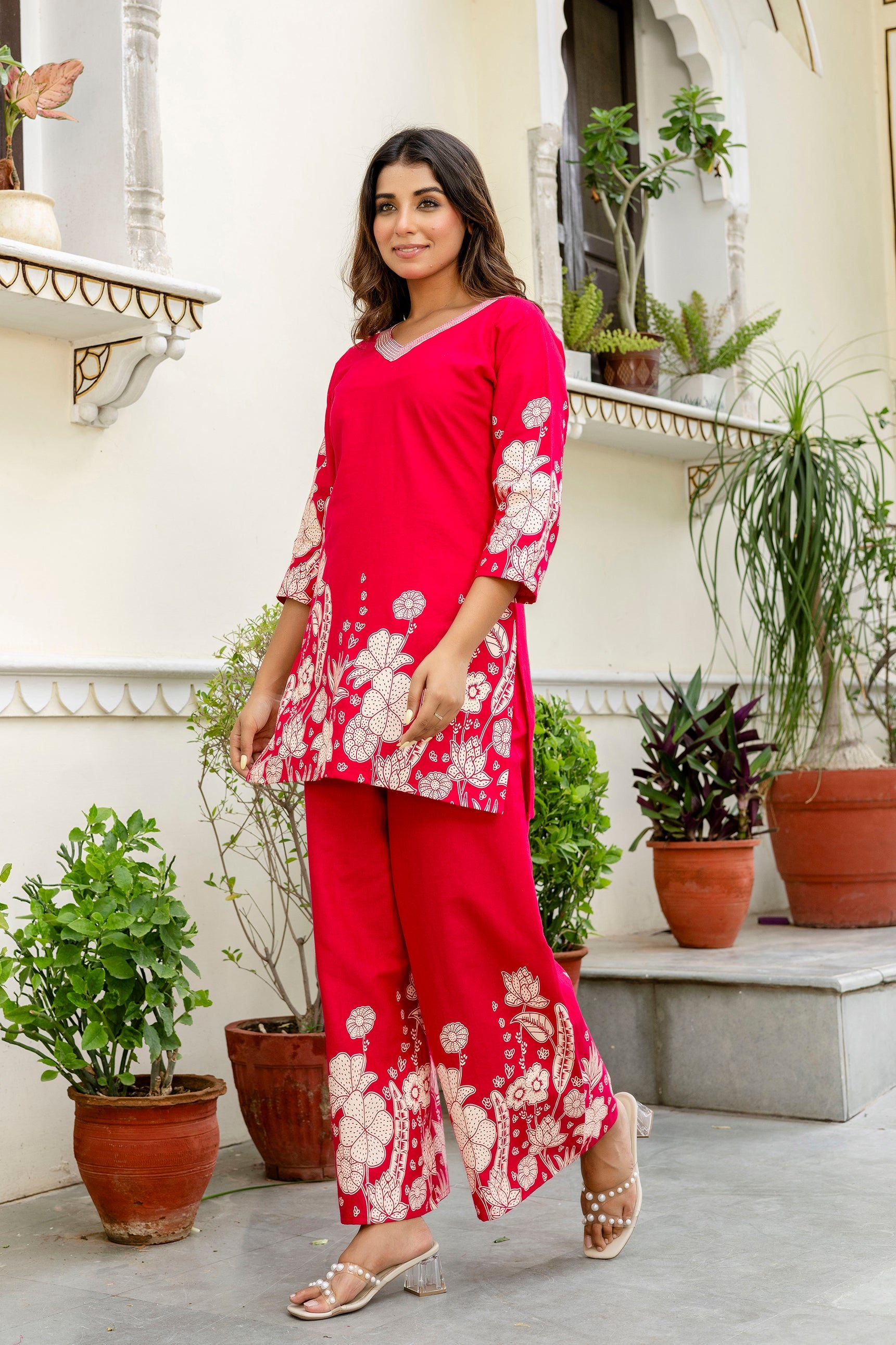 Petalrush Pink Floral Cotton Flex Co-ord Set from Me&My