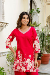 Petalrush Pink Floral Cotton Flex Co-ord Set from Me&My