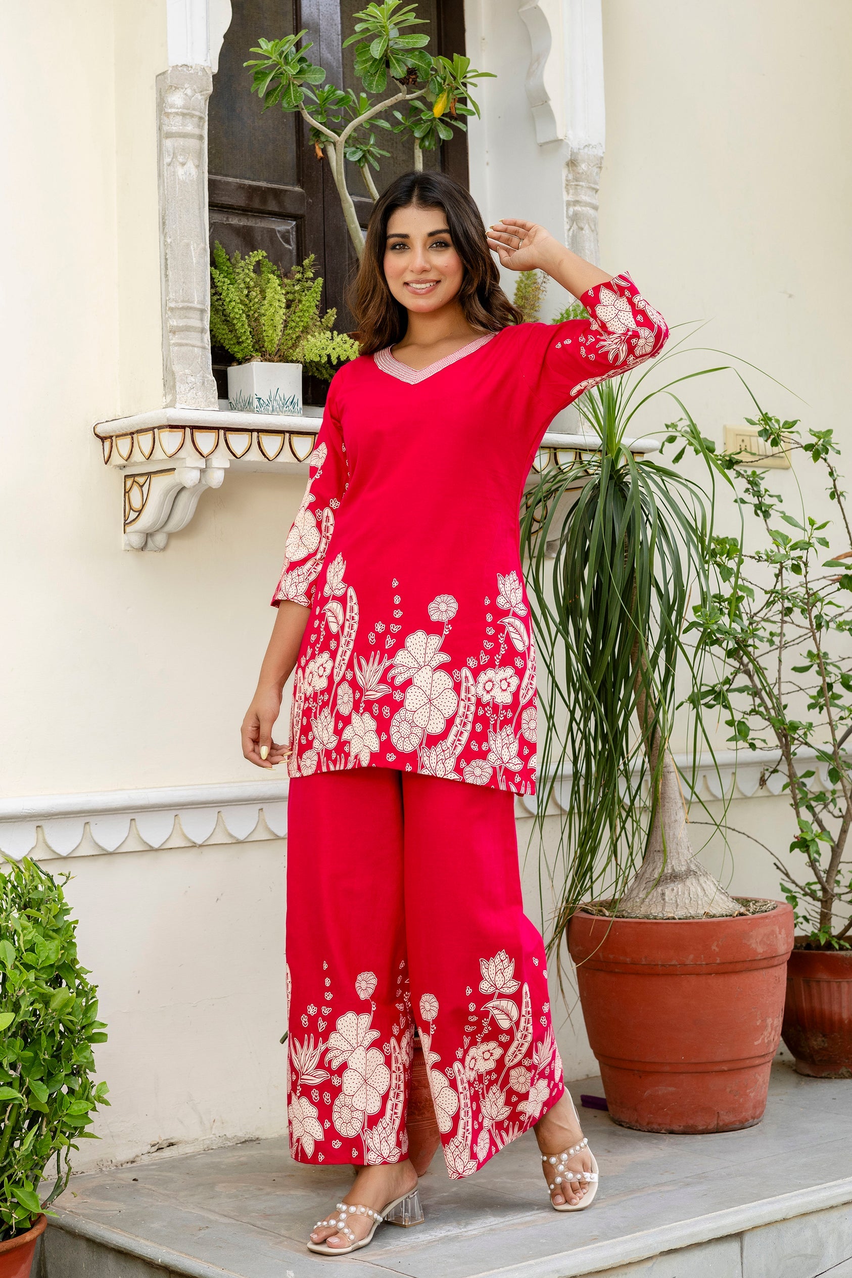 Petalrush Pink Floral Cotton Flex Co-ord Set from Me&My