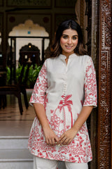 Frostshade Off-White & Blue Botanical Cotton Flex Co-ord Set from Me&My