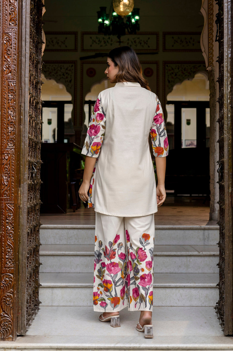 Mistwood Off-White & Grey Botanical Cotton Flex Co-ord Set — image 6