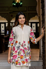 Mistwood Off-White & Grey Botanical Cotton Flex Co-ord Set from Me&My