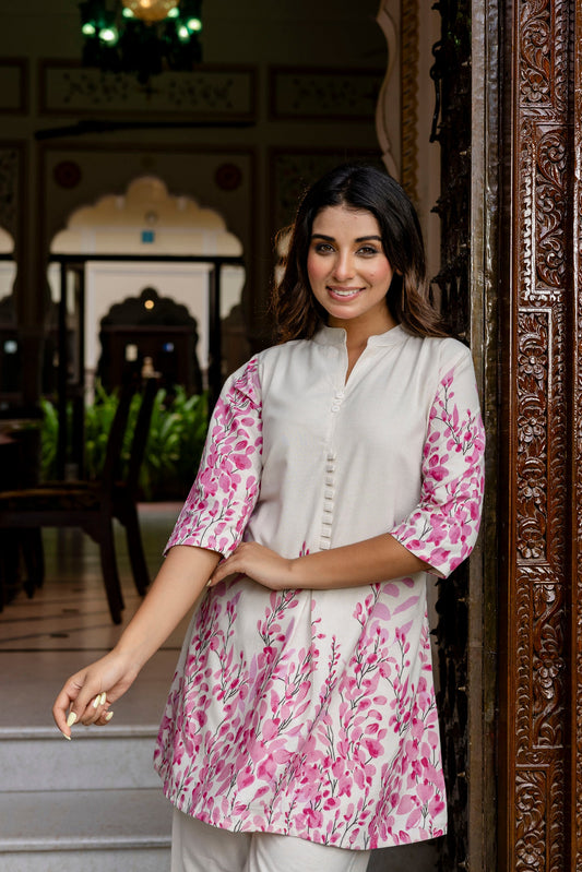 Sandlight Off-White Botanical Cotton Flex Co-ord Set - Me&My