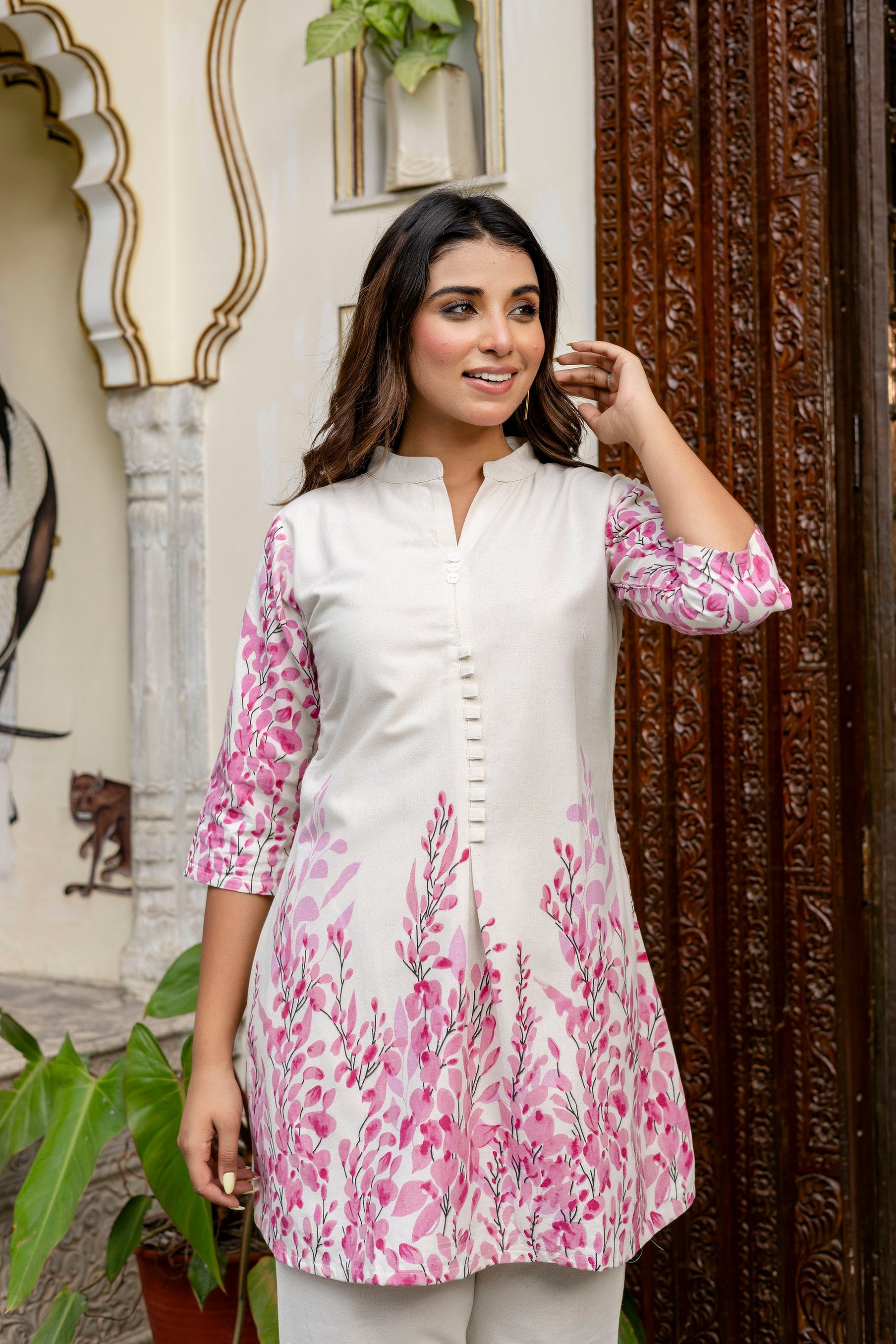 Sandlight Off-White Botanical Cotton Flex Co-ord Set from Me&My