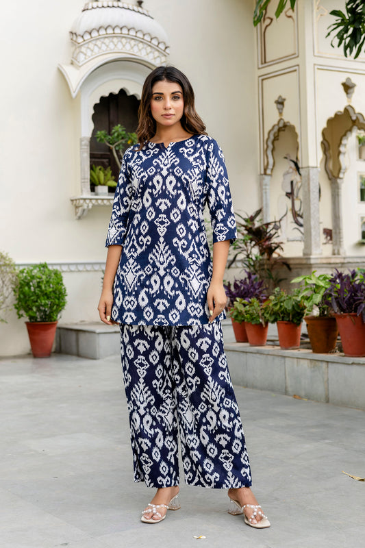 Celestial Rhythm Blue Cotton Co-ord Set - Me&My