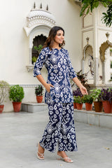 Celestial Rhythm Blue Cotton Co-ord Set - Me&My