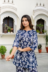 Celestial Rhythm Blue Cotton Co-ord Set - Me&My