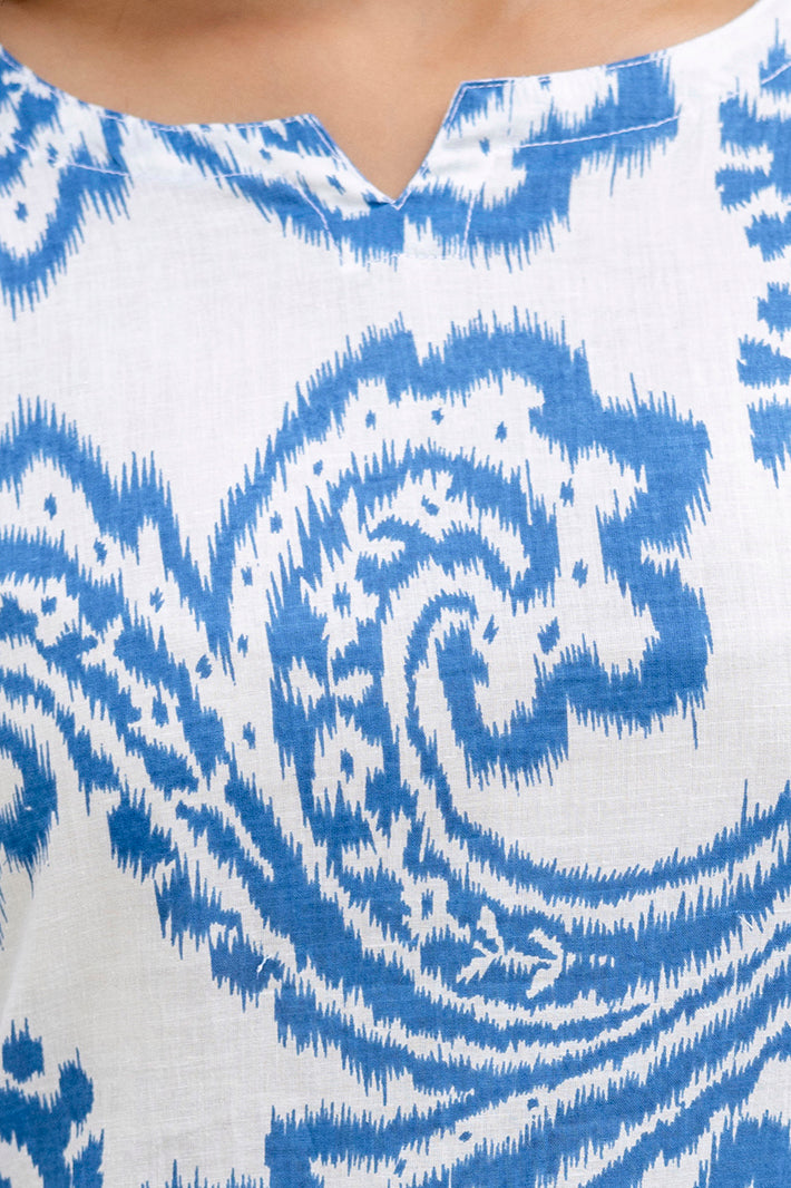 Navy Blue Cotton Abstract Co-ord Set — image 3