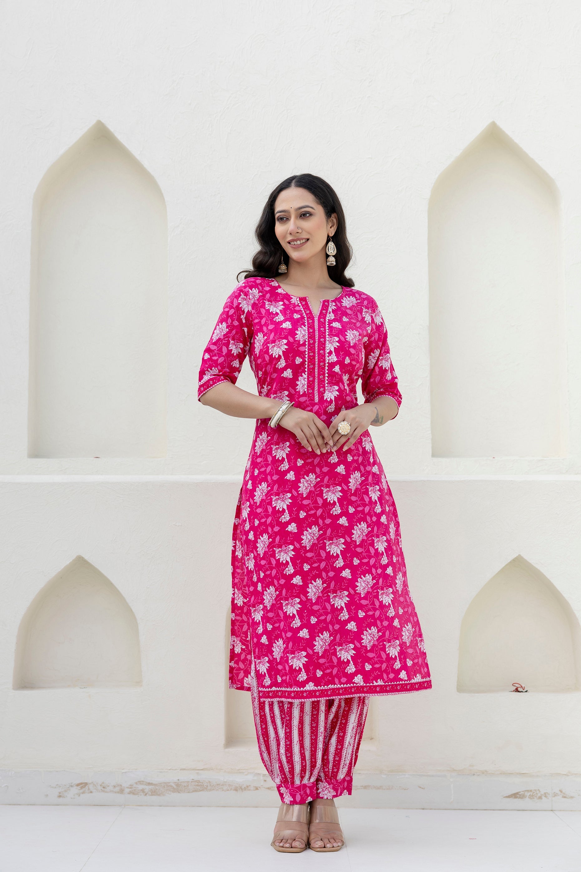 Blushvine Pink Cotton Dupatta Set from Me&My