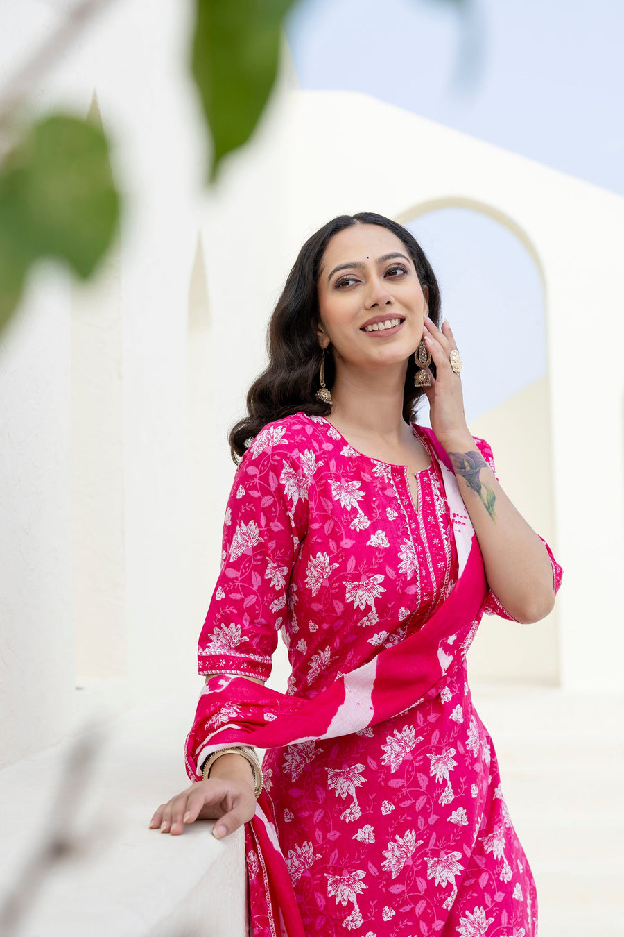 Blushvine Pink Cotton Dupatta Set — image 8