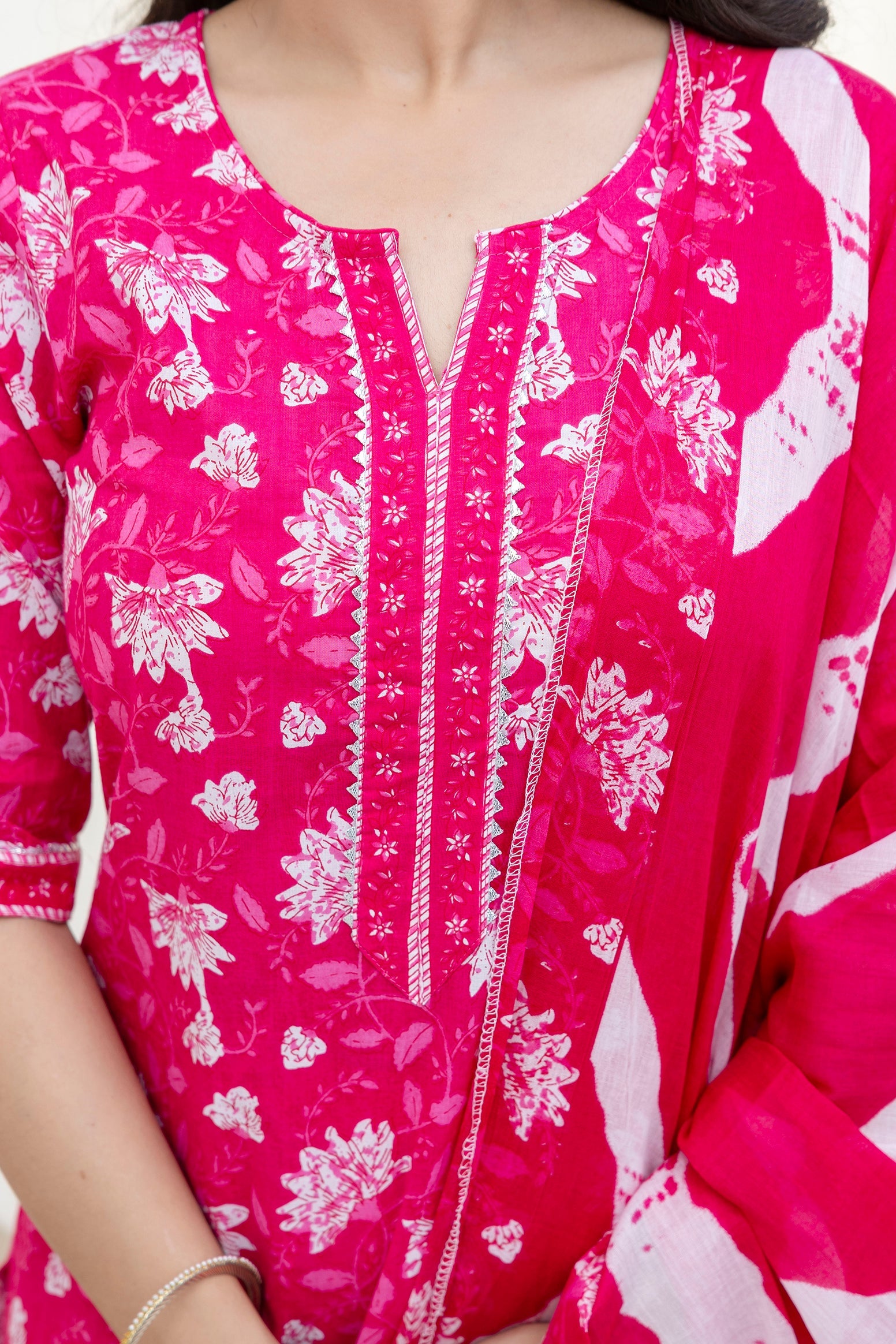 Blushvine Pink Cotton Dupatta Set from Me&My