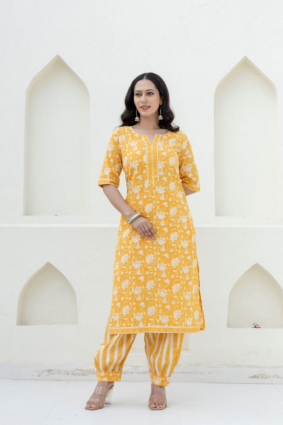 Goldenray Yellow Cotton Dupatta Set — image 12