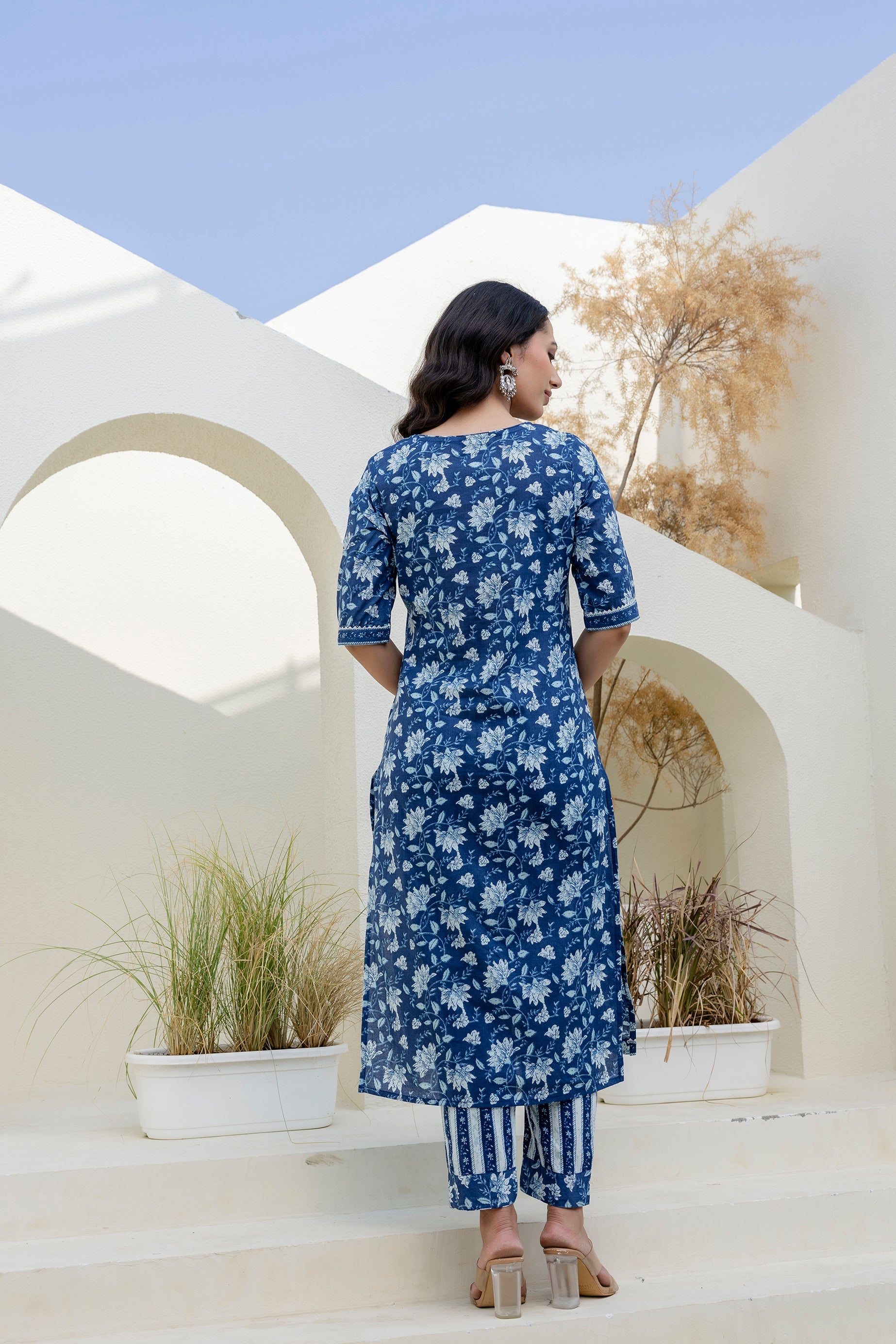 Skyvale Blue Cotton Dupatta Set - Me&My