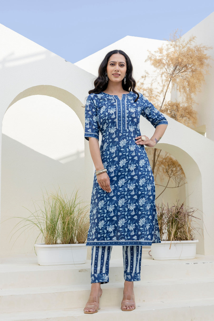 Skyvale Blue Cotton Dupatta Set — image 6