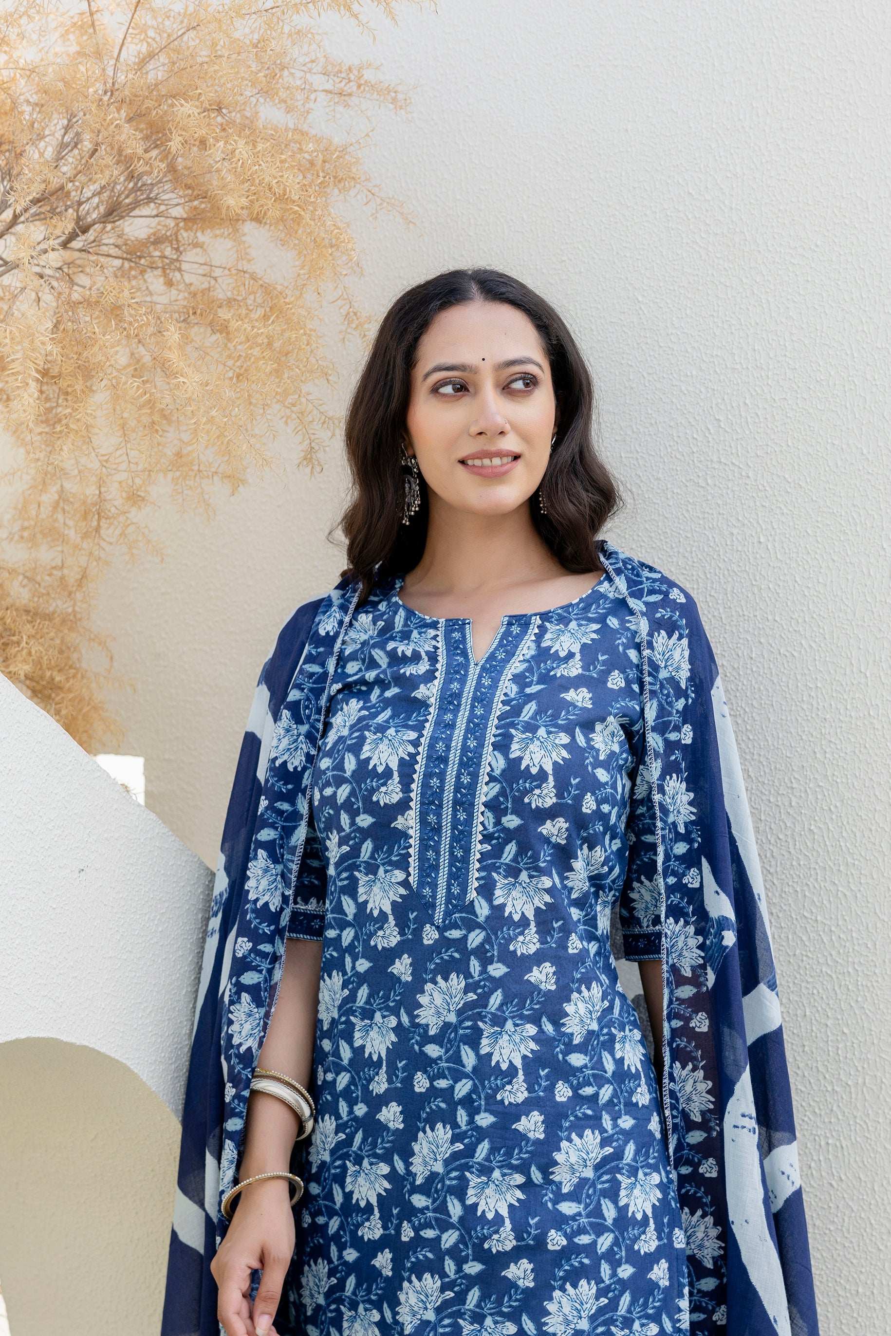 Skyvale Blue Cotton Dupatta Set - Me&My