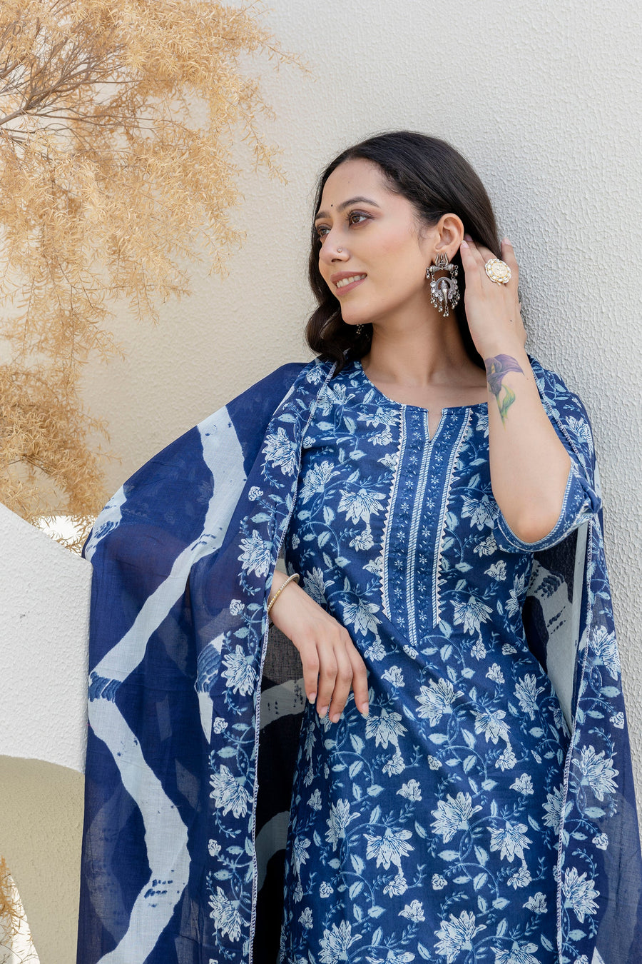 Skyvale Blue Cotton Dupatta Set — image 8