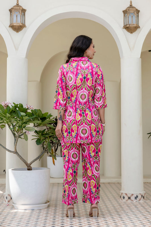 Whimzicle Pink Abstract Cotton Co-ord Set - Me&My