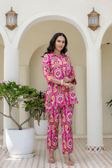 Whimzicle Pink Abstract Cotton Co-ord Set - Me&My