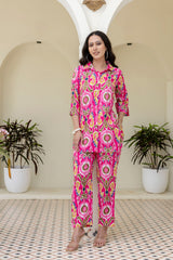 Whimzicle Pink Abstract Cotton Co-ord Set - Me&My