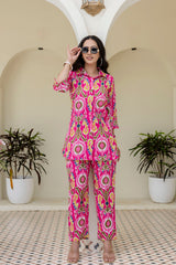 Whimzicle Pink Abstract Cotton Co-ord Set - Me&My