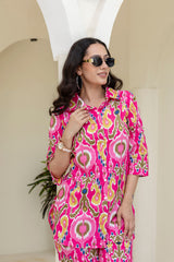 Whimzicle Pink Abstract Cotton Co-ord Set - Me&My