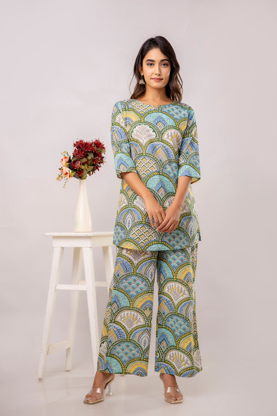 Multi Color Cotton Abstract Co-ord Set — image 6