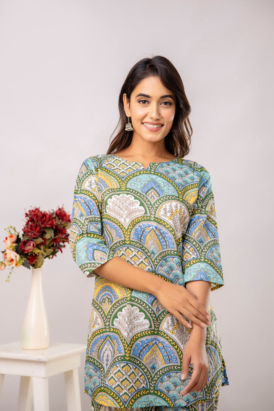 Multi Color Cotton Abstract Co-ord Set — image 7