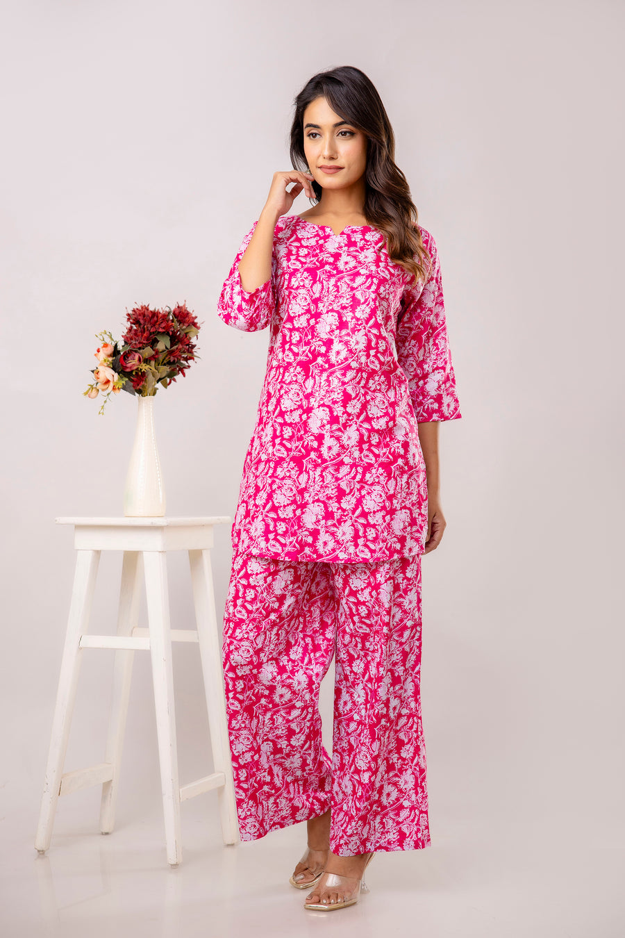 Pink Cotton Floral Co-ord Set — image 6