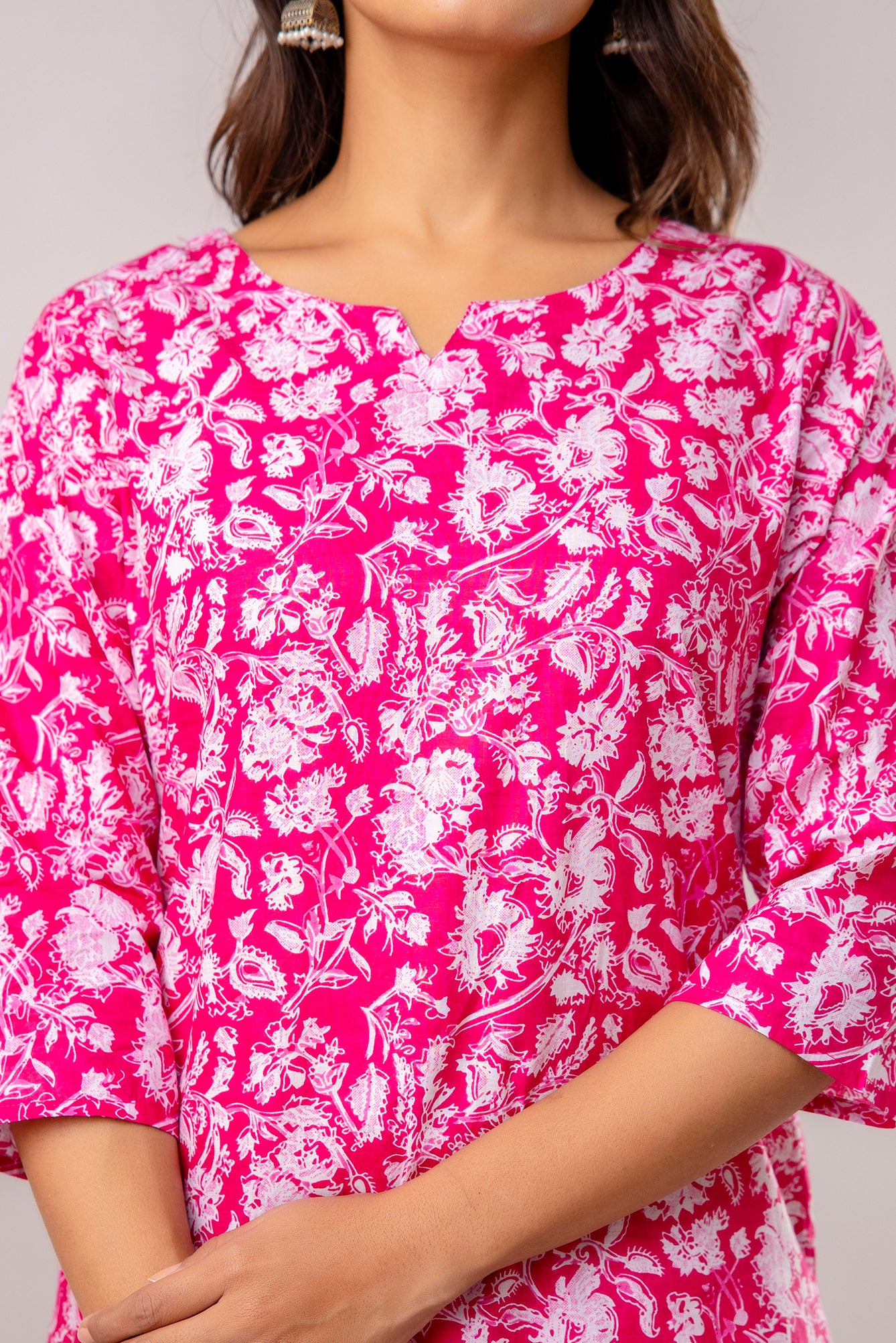 Pink Cotton Floral Co-ord Set