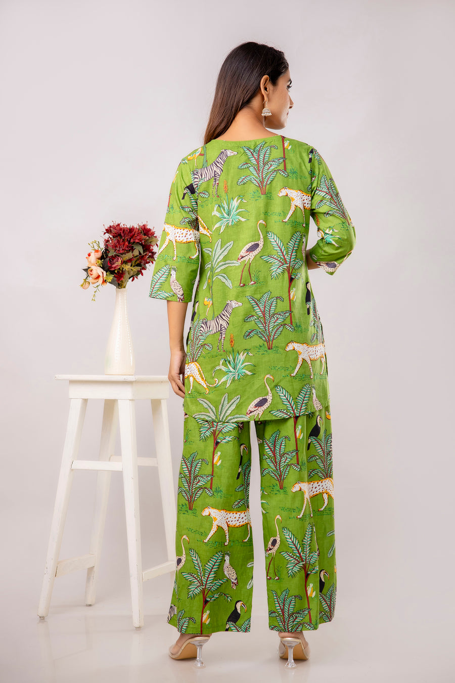 Light Green Cotton Botanical Co-ord Set — image 3