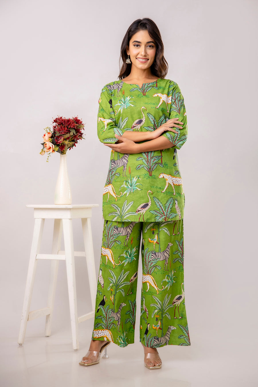 Light Green Cotton Botanical Co-ord Set — image 4